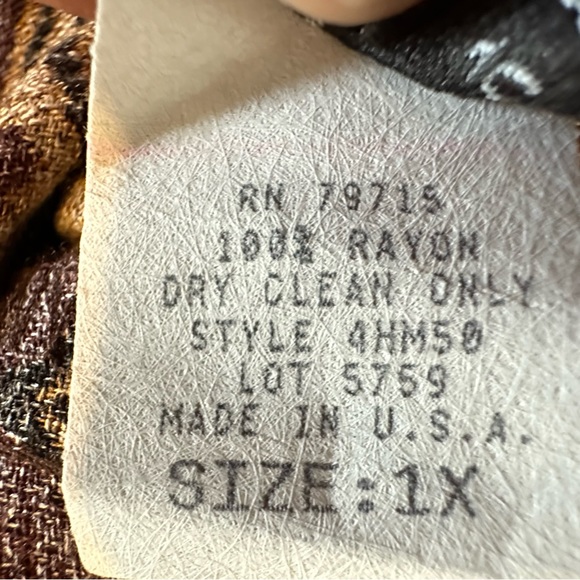 Plus Sz 1X Vintage Brown Gold Brocade Midi Skirt Flowy Fall Cottagecore 80s 90s - Picture 5 of 8